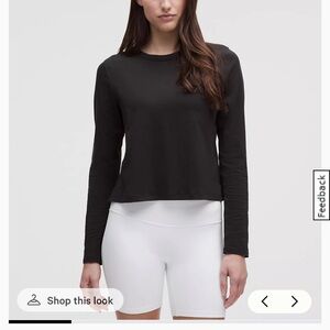 lululemon athletica cotton long sleeve black size 6